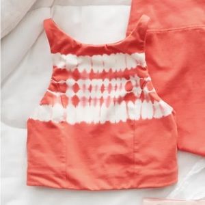 Aerie Red Tie-Dye Sports Bra Top